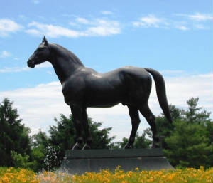 Man O' War against a blue Kentucky sky